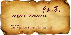 Csegedi Bernadett névjegykártya
